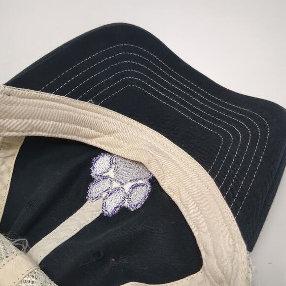 Paw Print Snapback Trucker Hat Black One Size Embroidered Mesh Back - Picture 8 of 9